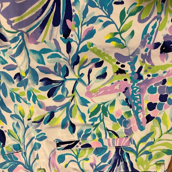 Lilly Pulitzer Callahan Stretch Shorts "Patch My Drift" Chino Style Size 4 - Picture 6 of 8